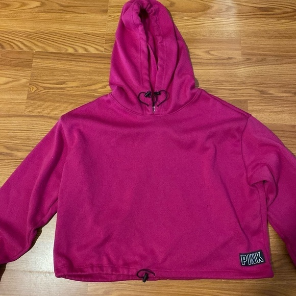 PINK Hoodie Crop Top size large (FU) - Picture 3 of 12